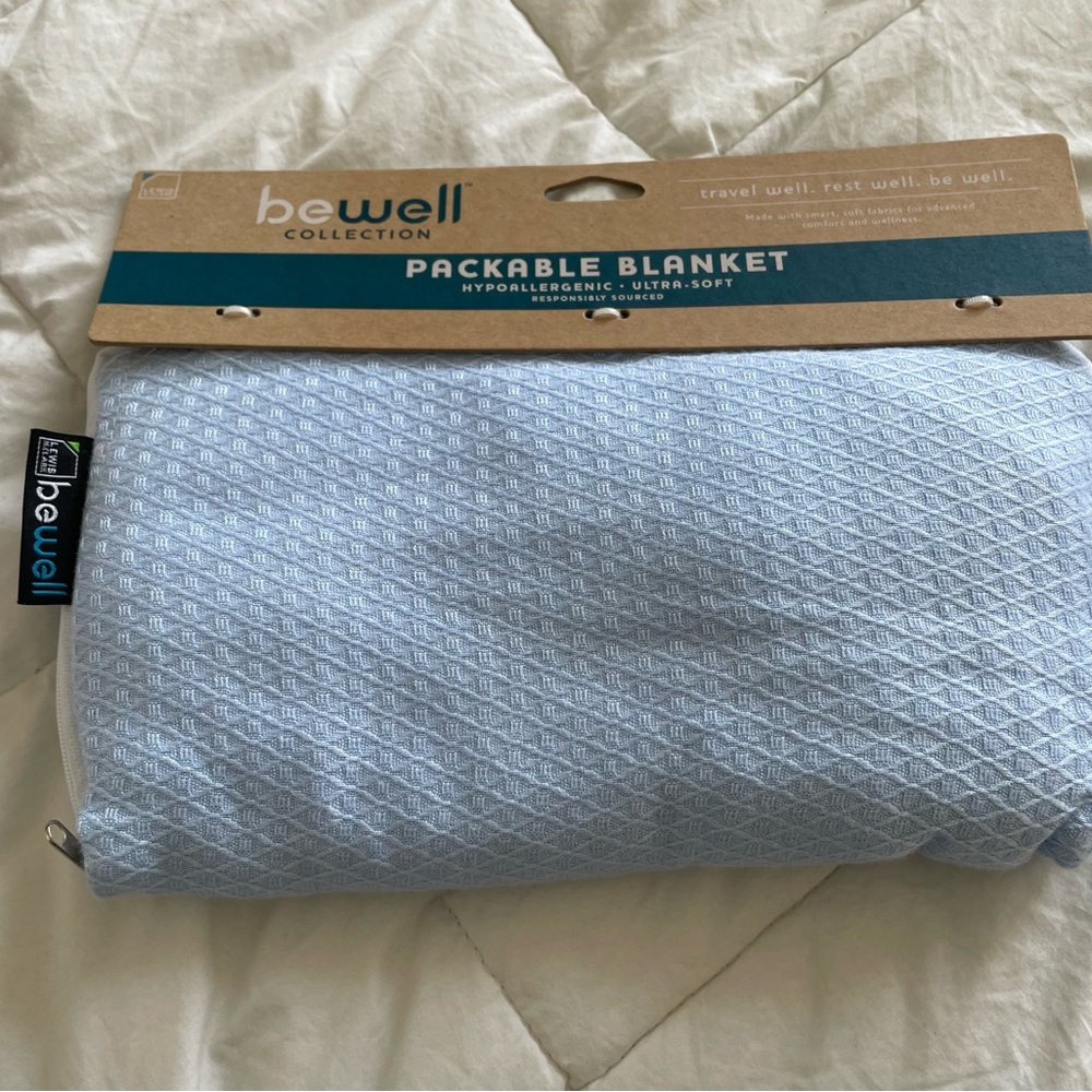 Be well Packable Blacjet Hypoallergenic in Blue New With Tags